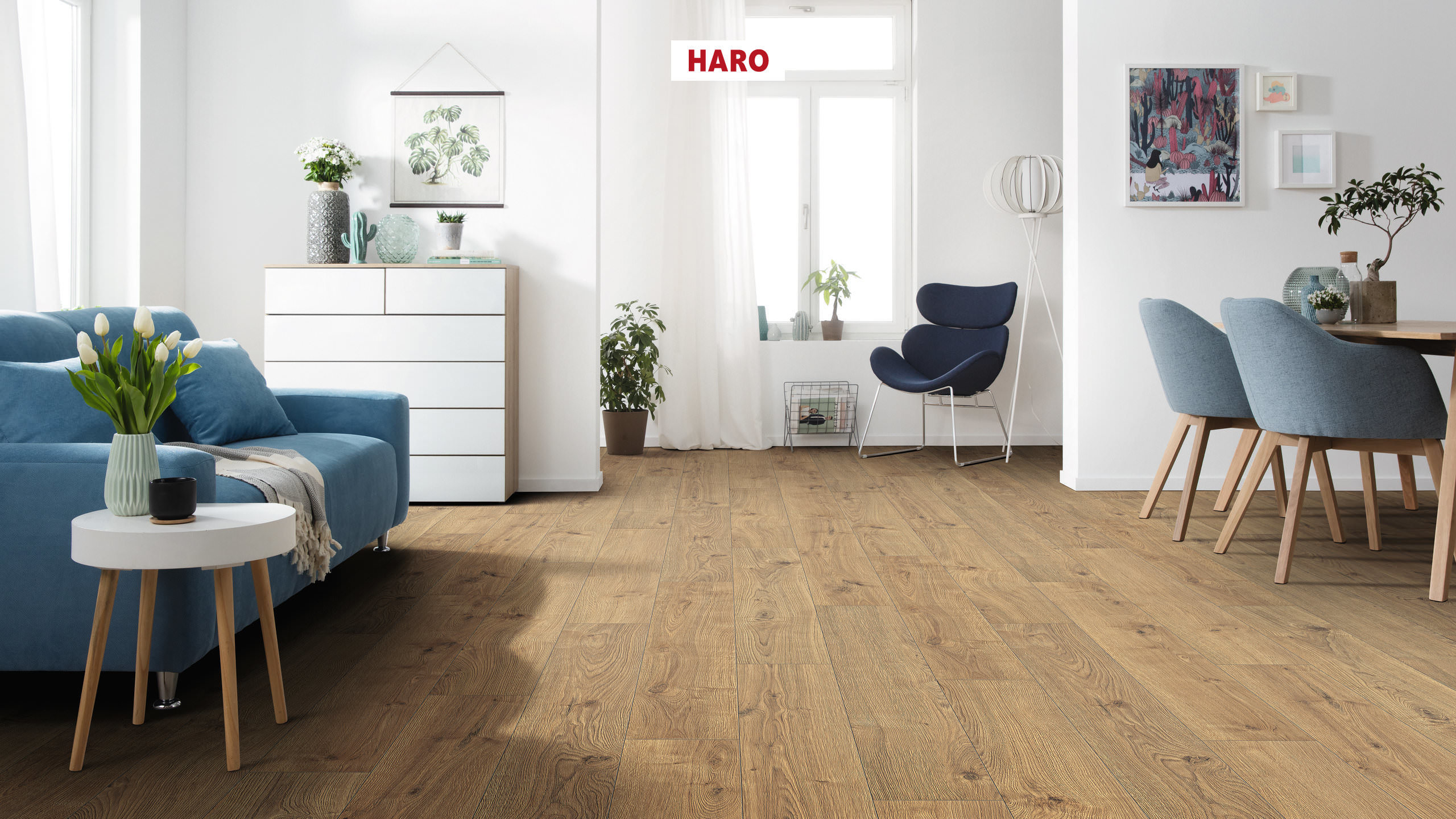 HARO Laminat Eiche Portland natur authentic Landhausdiele 4V | Tritty 100 | 2.Wahl | 20 m²-4018427377014