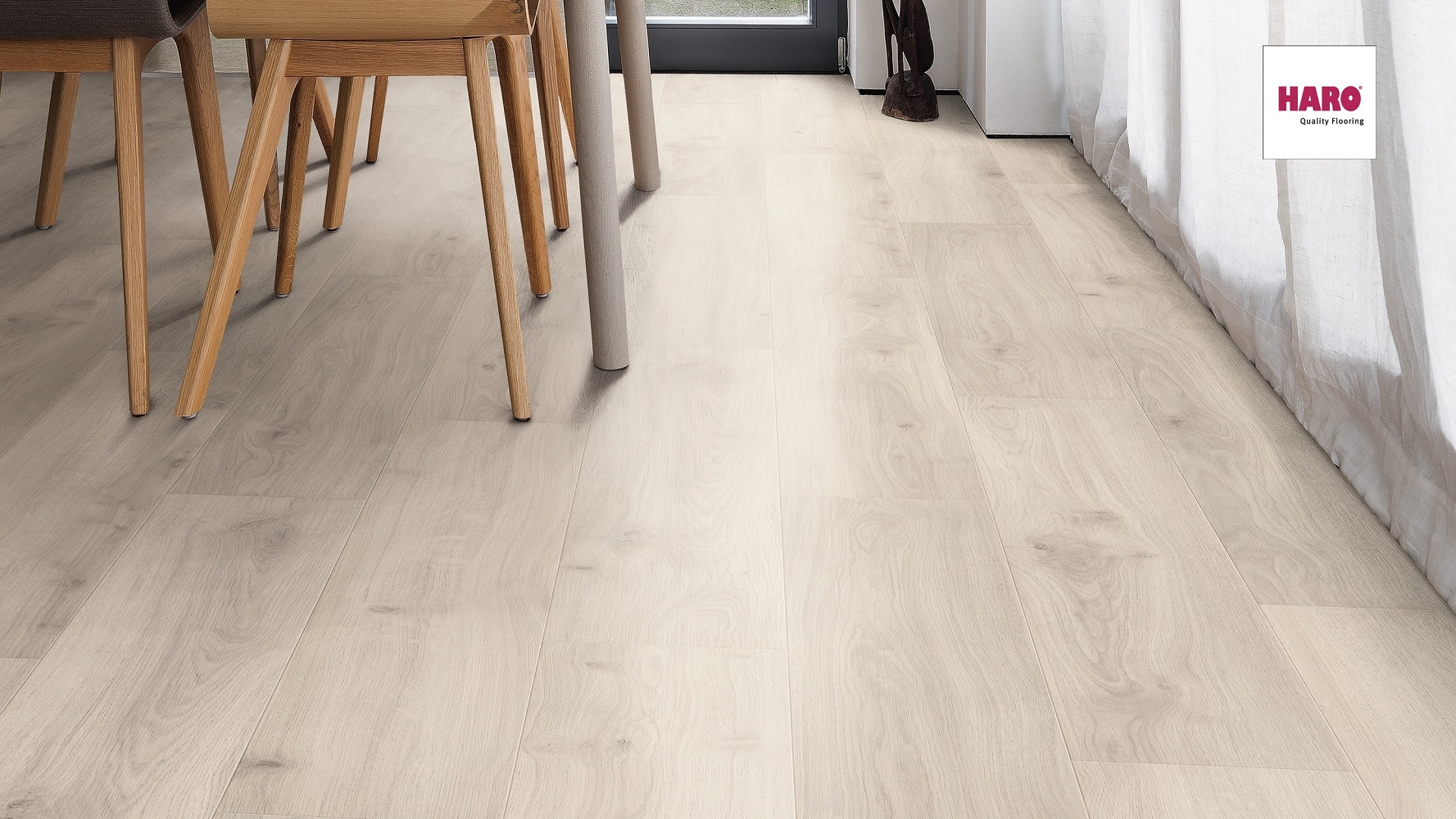 HARO Laminat Eiche Emilia hellgrau authentic matt Landhausdiele 4V | Tritty 90 | 2.Wahl | 11 m²-4018427447939