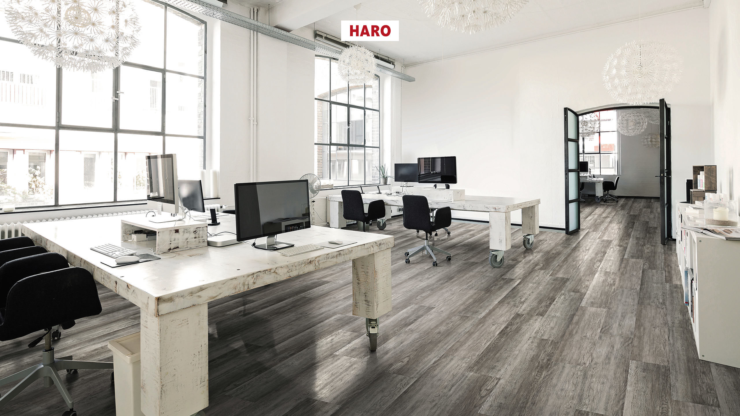 HARO Klebe-Designboden Country Eiche grau rustikal strukturiert Landhausdiele 4VM | DISANO Project-4018427425036