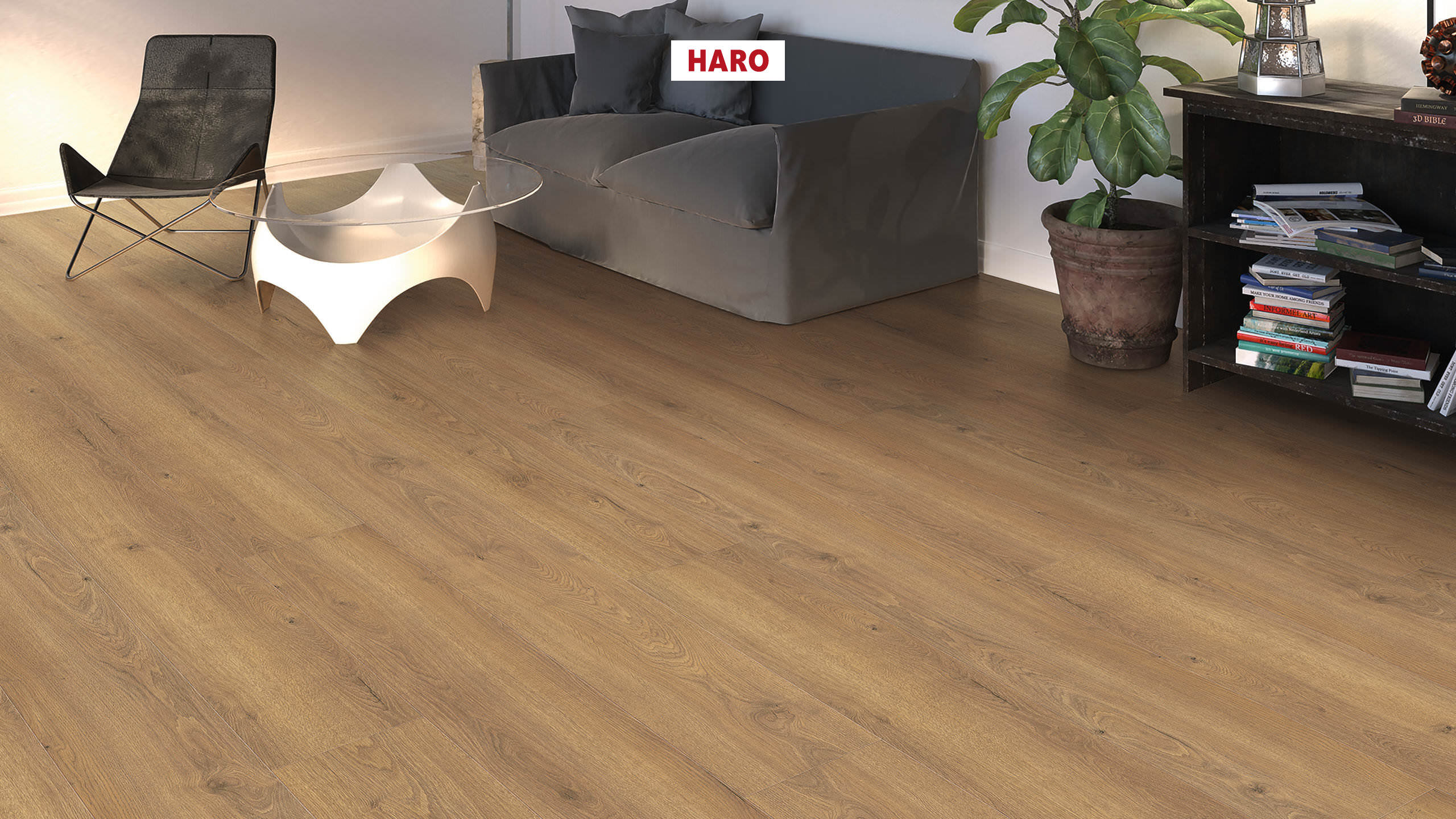 HARO Laminat Eiche Flavia natur authentic Landhausdiele 4V | Tritty 100 Gran Via | 31 m²-4018427512200