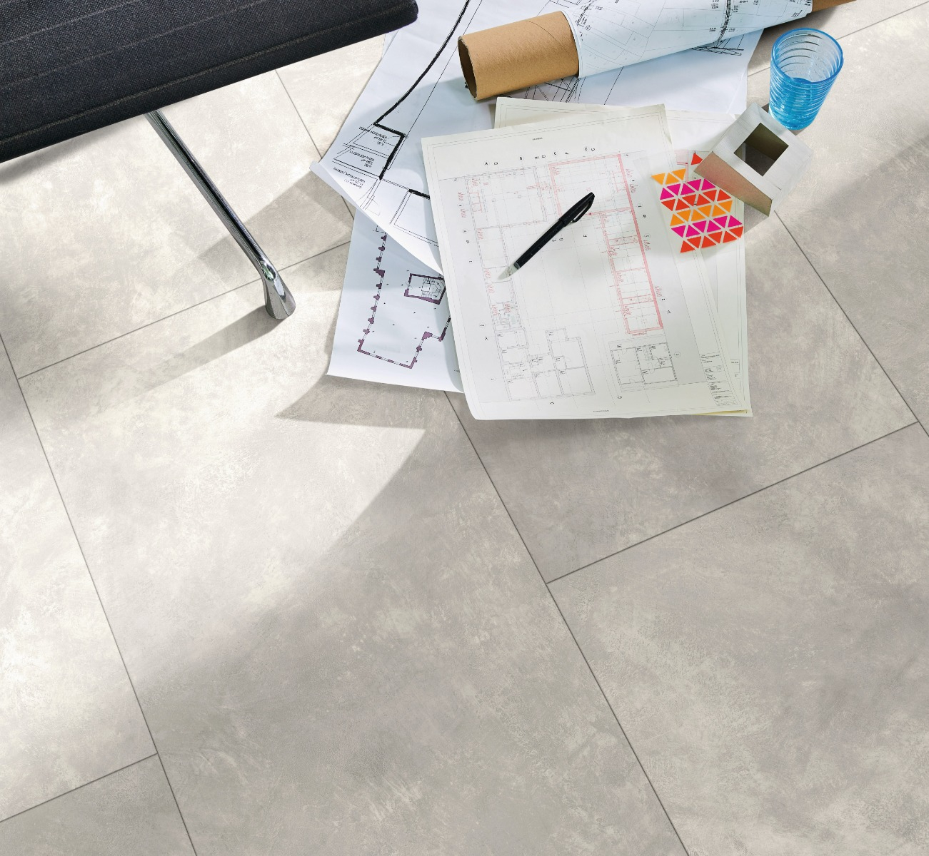 PARADOR Designboden Beton hellgrau Steinstruktur 4-seitige Fase | Modular ONE Hydron | 16 m²-4014809241492