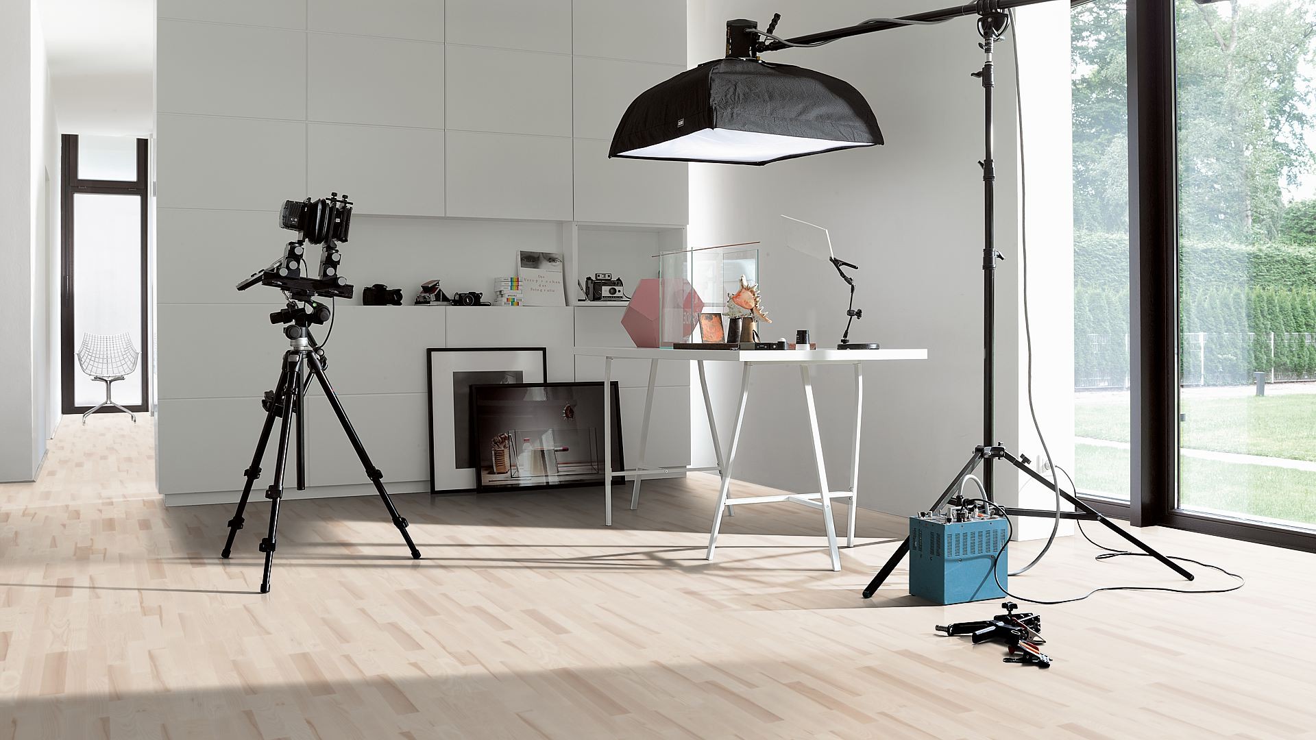 Parkett Esche Schiffsboden 3-Stab weiss matt lackiert | 2.Wahl-