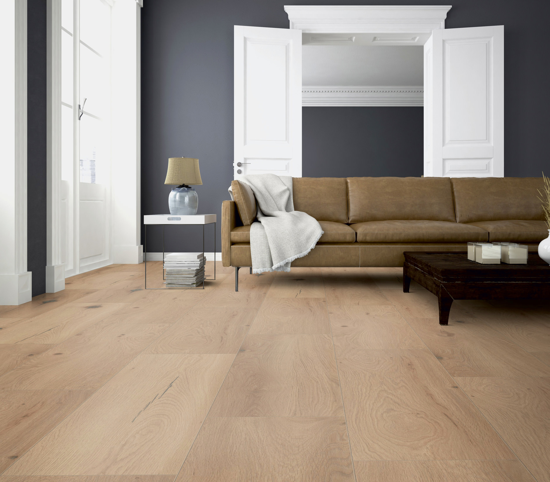 TER HÜRNE Laminat Eiche mandelbeige Schlossdiele 4-seitige V-Fuge G08 | Trend Line | 16 m²-4012853148644