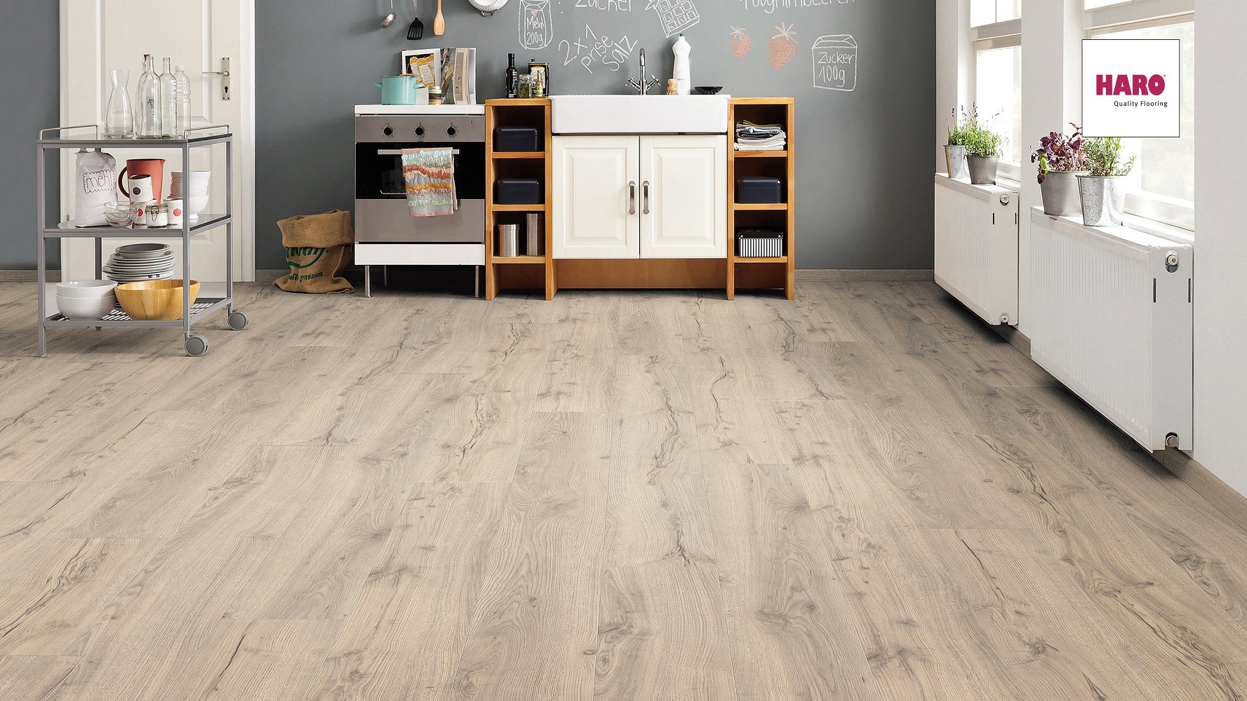 HARO Laminat Alpineiche grau authentic matt Landhausdiele 4V | Tritty 100 Gran Via | 2.Wahl | 10,5 m-4018427325787