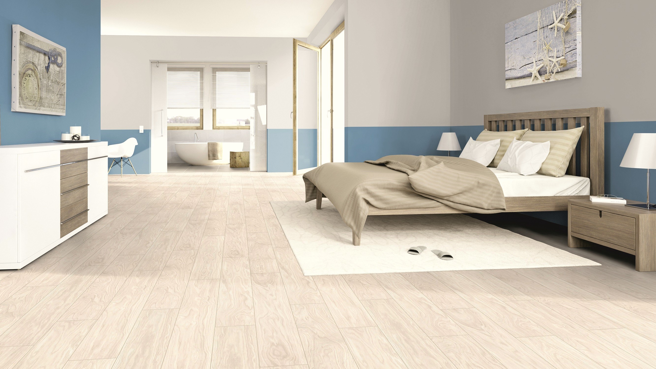 TER HÜRNE Laminat Eiche cremeweiß weich geschliffen Landhausdiele | Avatara MultiSense | 25 m²-4012853095474