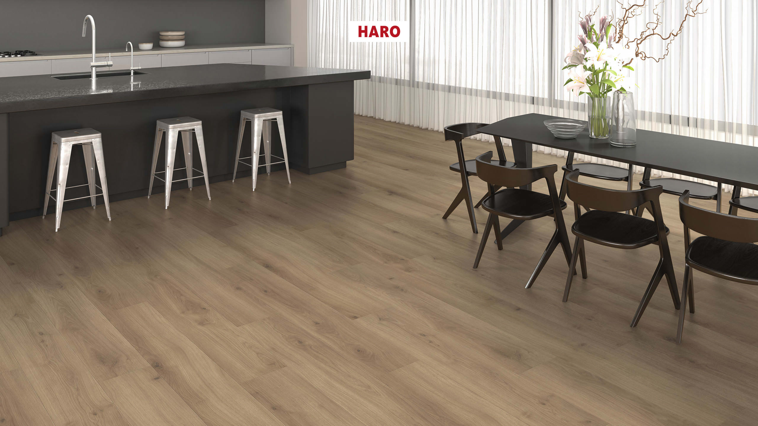 HARO Laminat Eiche Emilia puro Landhausdiele 4V | Tritty 200 Aqua | 2.Wahl | 19,5 m²-4018427458270
