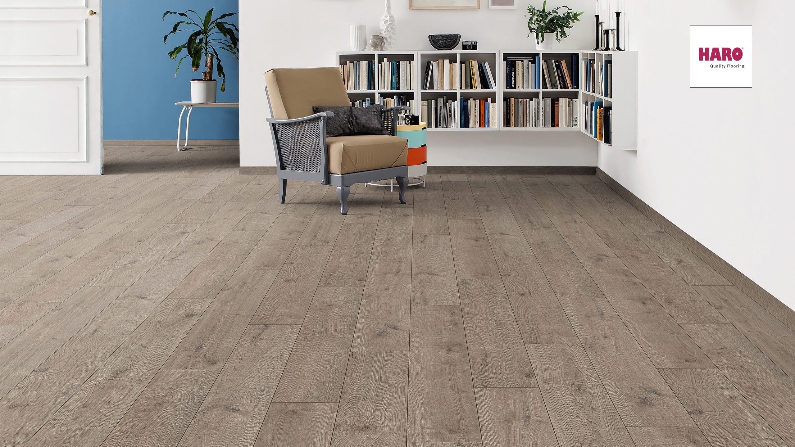 HARO Laminat Eiche Portland grau Landhausdiele 4V | Tritty 100 | 2.Wahl | 15,5 m²-4018427376994