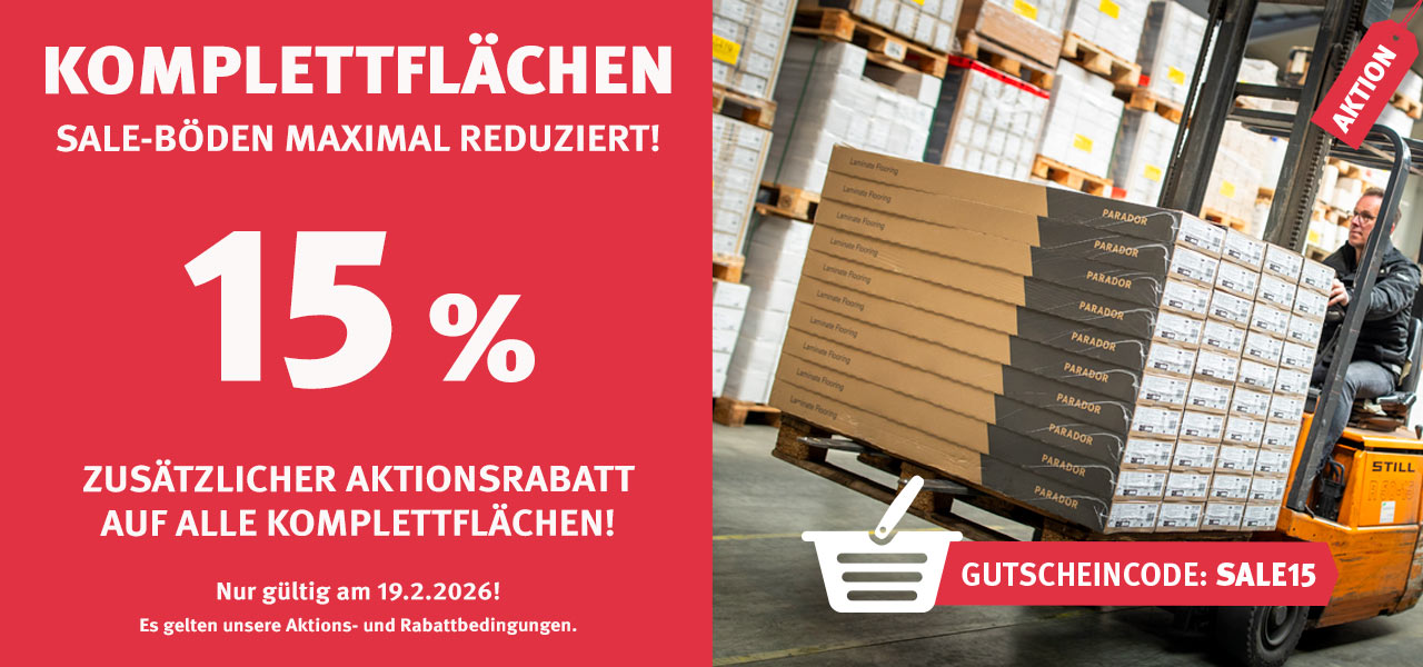 Aktion Komplettflächen mit 15% Rabatt