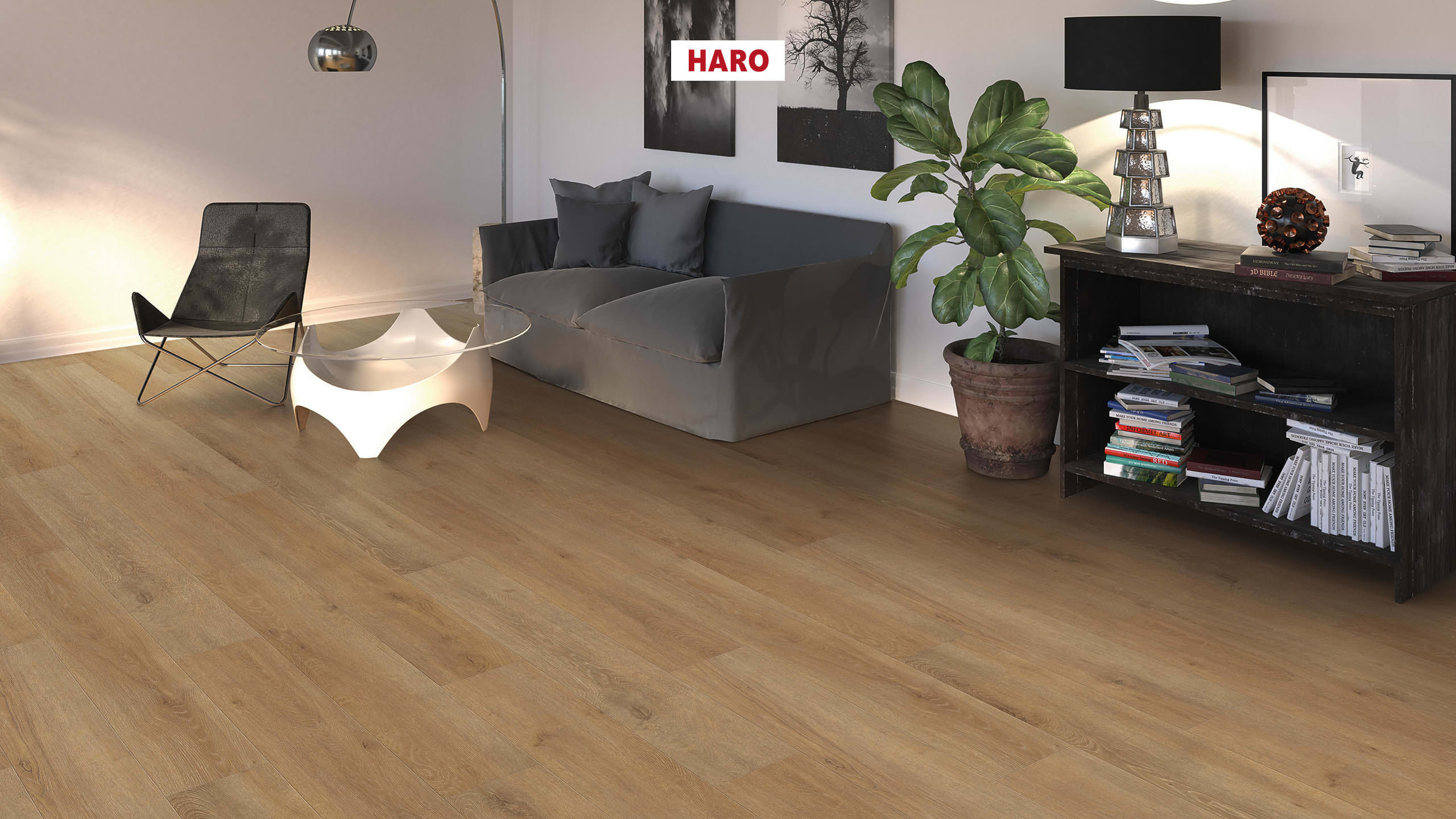 HARO Laminat Eiche Veneto natur authentic matt Landhausdiele 4V | Tritty 100 | 2.Wahl | 36 m²-4018427475840