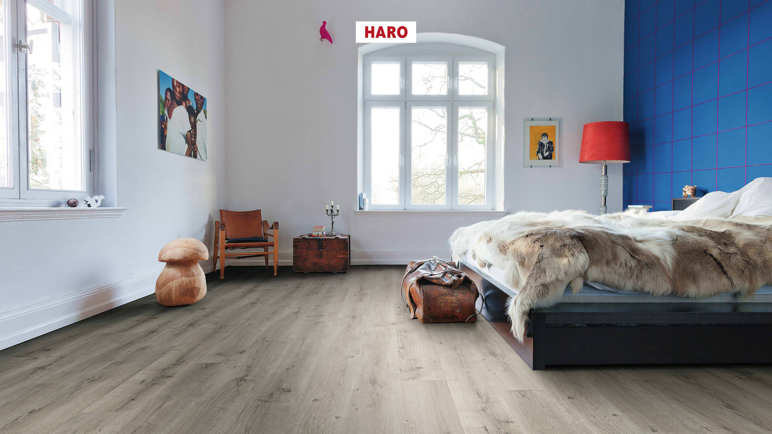 HARO Laminat Eiche Breda hellgrau strukturiert Landhausdiele | Daily Edition 7 mm-4018427472405