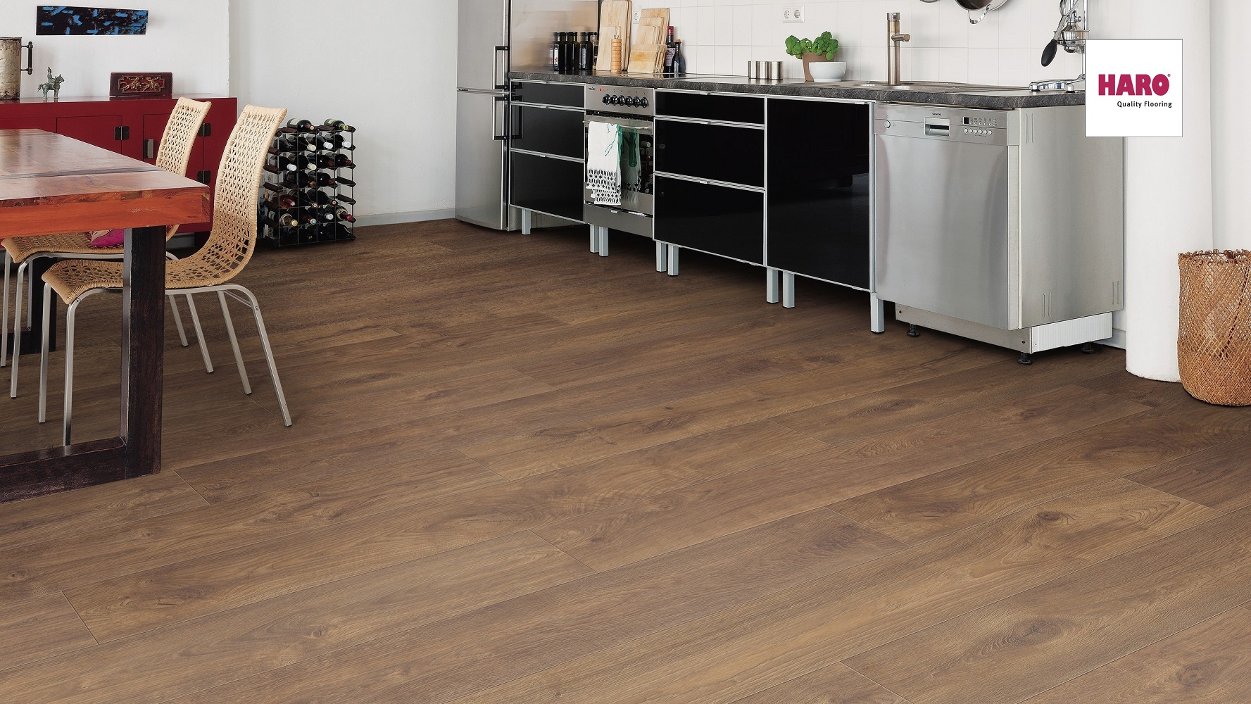 HARO Laminat Eiche kerngeräuchert Landhausdiele 4V | Tritty 90 | 2.Wahl | 35 m²-4018427447984