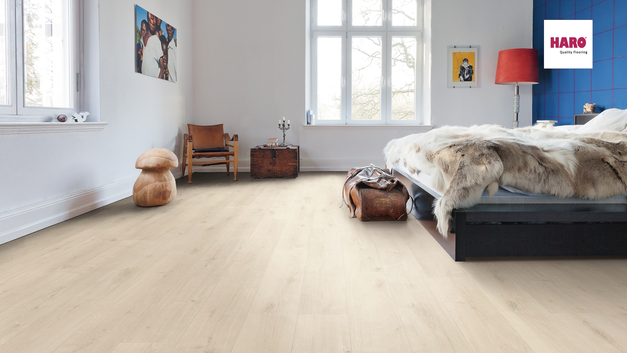 HARO Laminat Eiche Savona weiß soft matt Landhausdiele 4V | Tritty 90 | 2.Wahl | 26 m²-4018427447908
