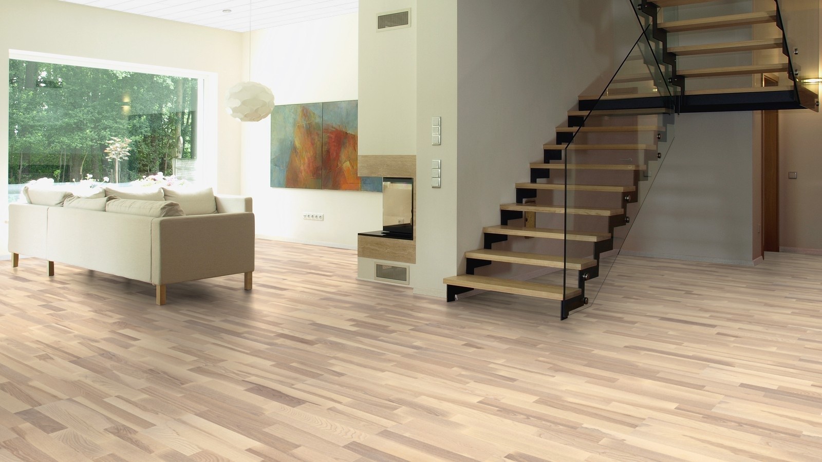 PARADOR Parkett Esche Rustikal Schiffsboden 3-Stab weiss matt lackiert | 2.Wahl | 24 m²- guenstig bei bodenverkauf.de kaufen PARADOR Parkett Esche Rustikal Schiffsboden 3-Stab weiss matt lackiert | 2.Wahl | 24 m²-