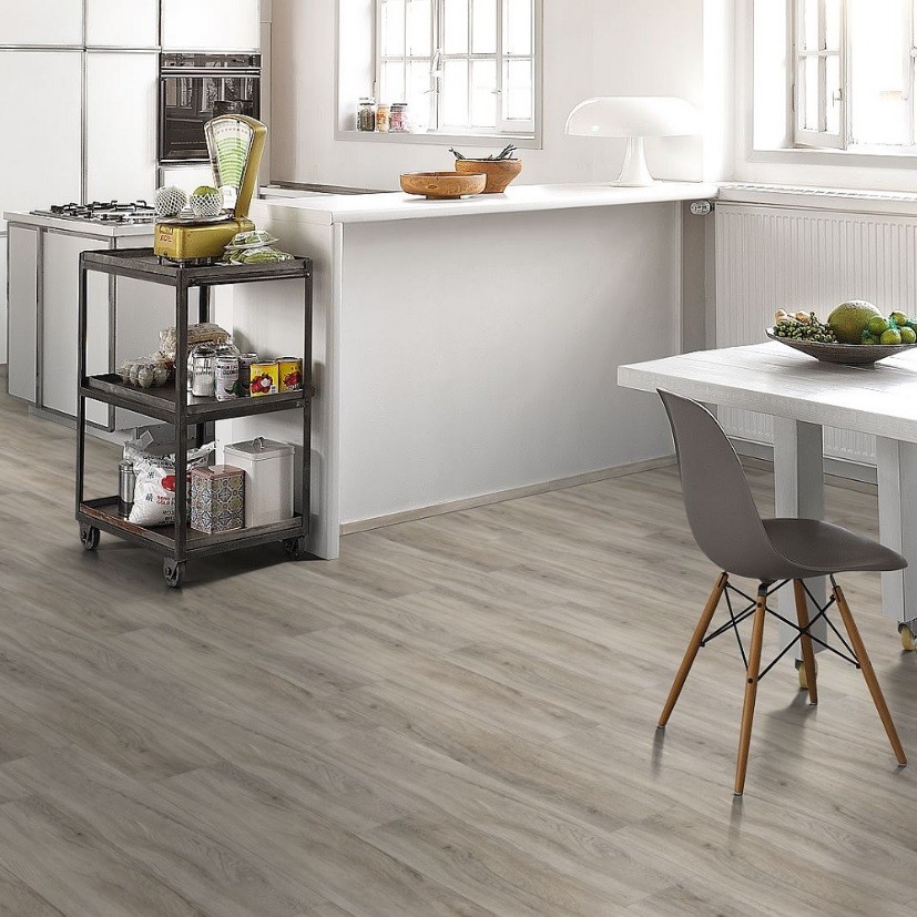 PARADOR Vinylboden Eiche pastellgrau Landhausdiele Gebürstete Struktur | Basic 4.3 | 18 m²-4014809192060