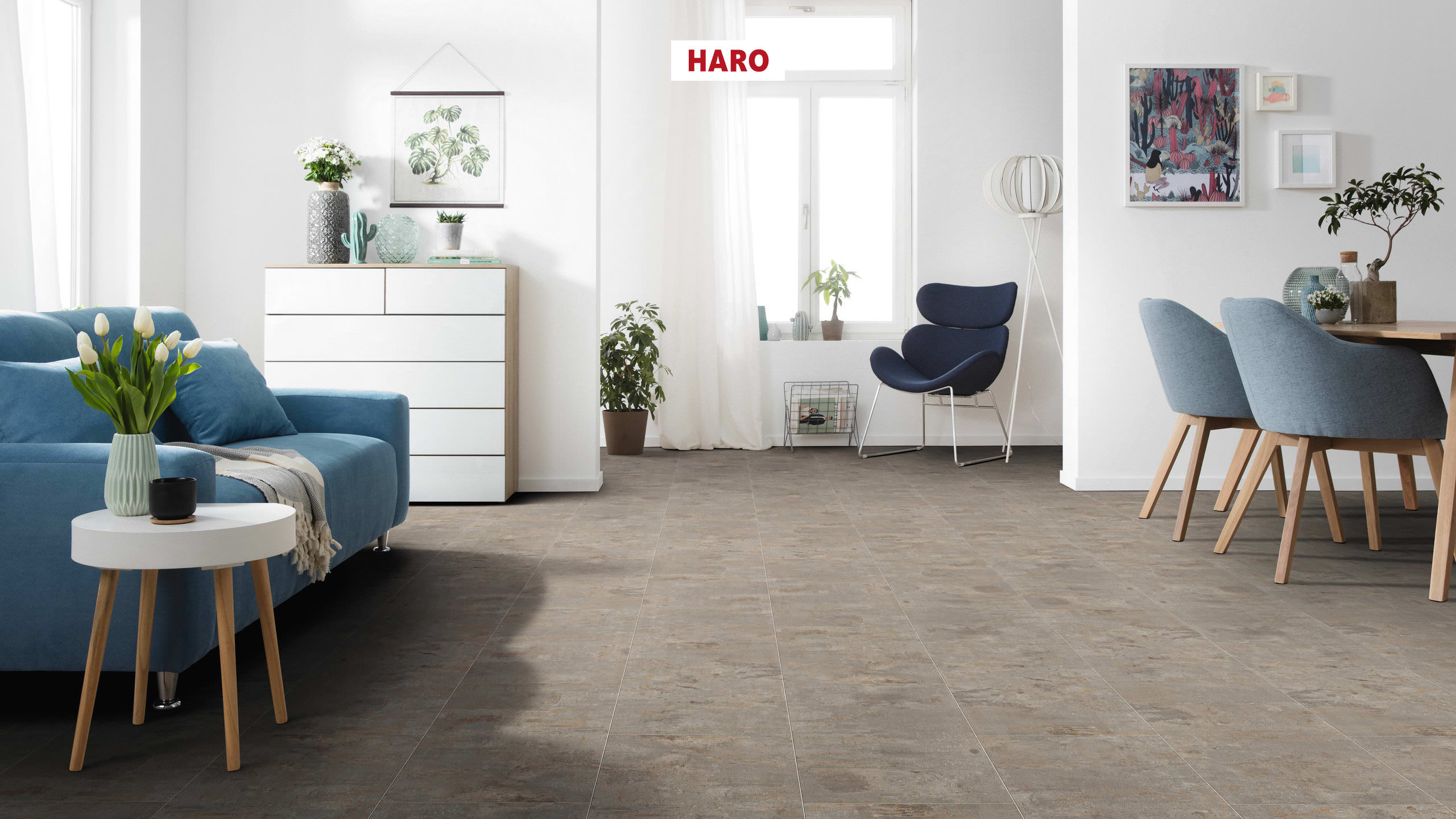 HARO Designboden Piazza 4V Industrial grey Steinstruktur | DISANO Classic Aqua | 2. Wahl | 14 m²-4018427458744