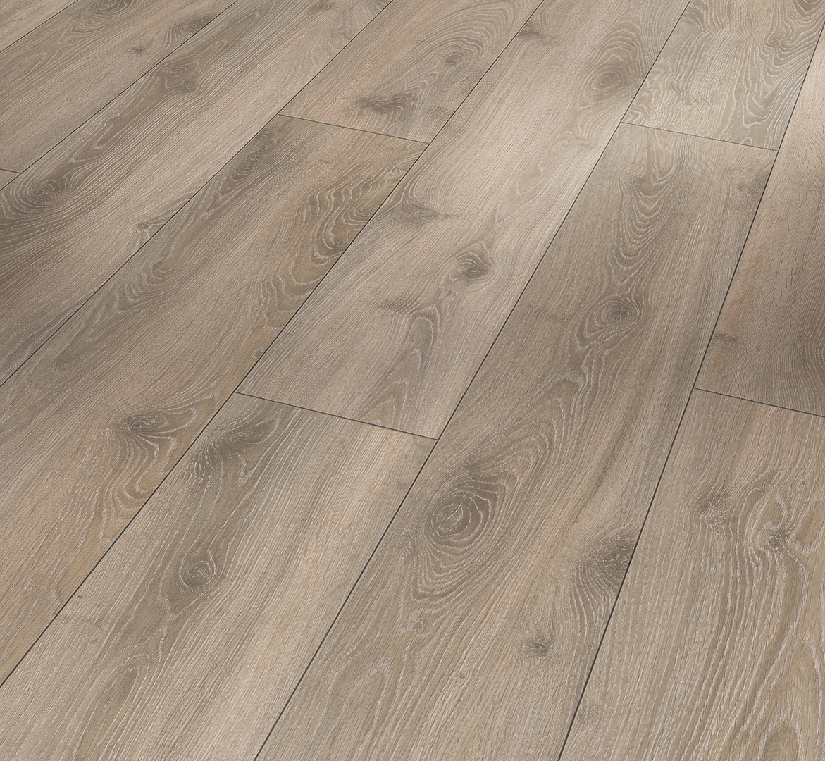 PARADOR Laminat Eiche Tradition grau-beige Landhausdiele 4-seitige V-Fuge | Classic 1050-4014809263791