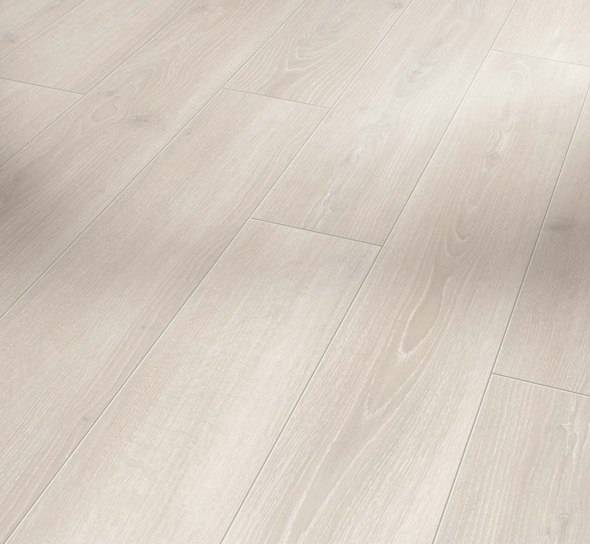 PARADOR Laminat Eiche Skyline weiß Landhausdiele Naturmattstruktur 4-seitige V-Fuge | Classic 1050-4014809172499