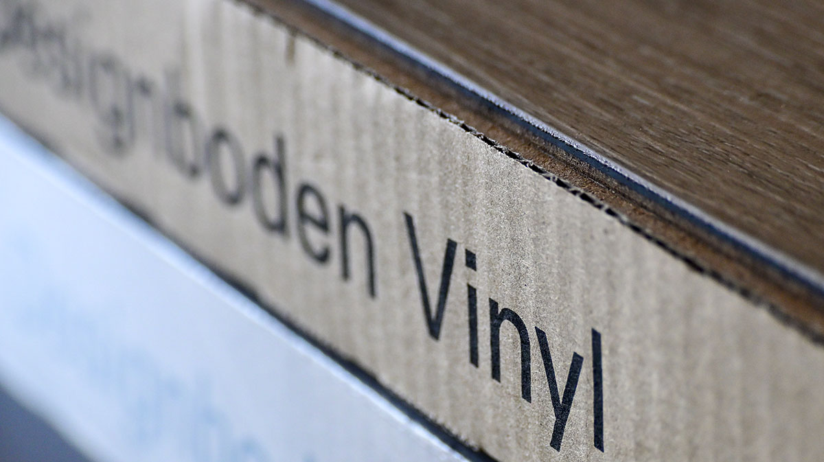Verpackung eines Vinylbodens