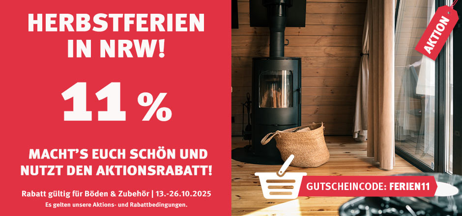 Aktion Herbstferien in NRW mit 11% sortimentsweitem Rabatt
