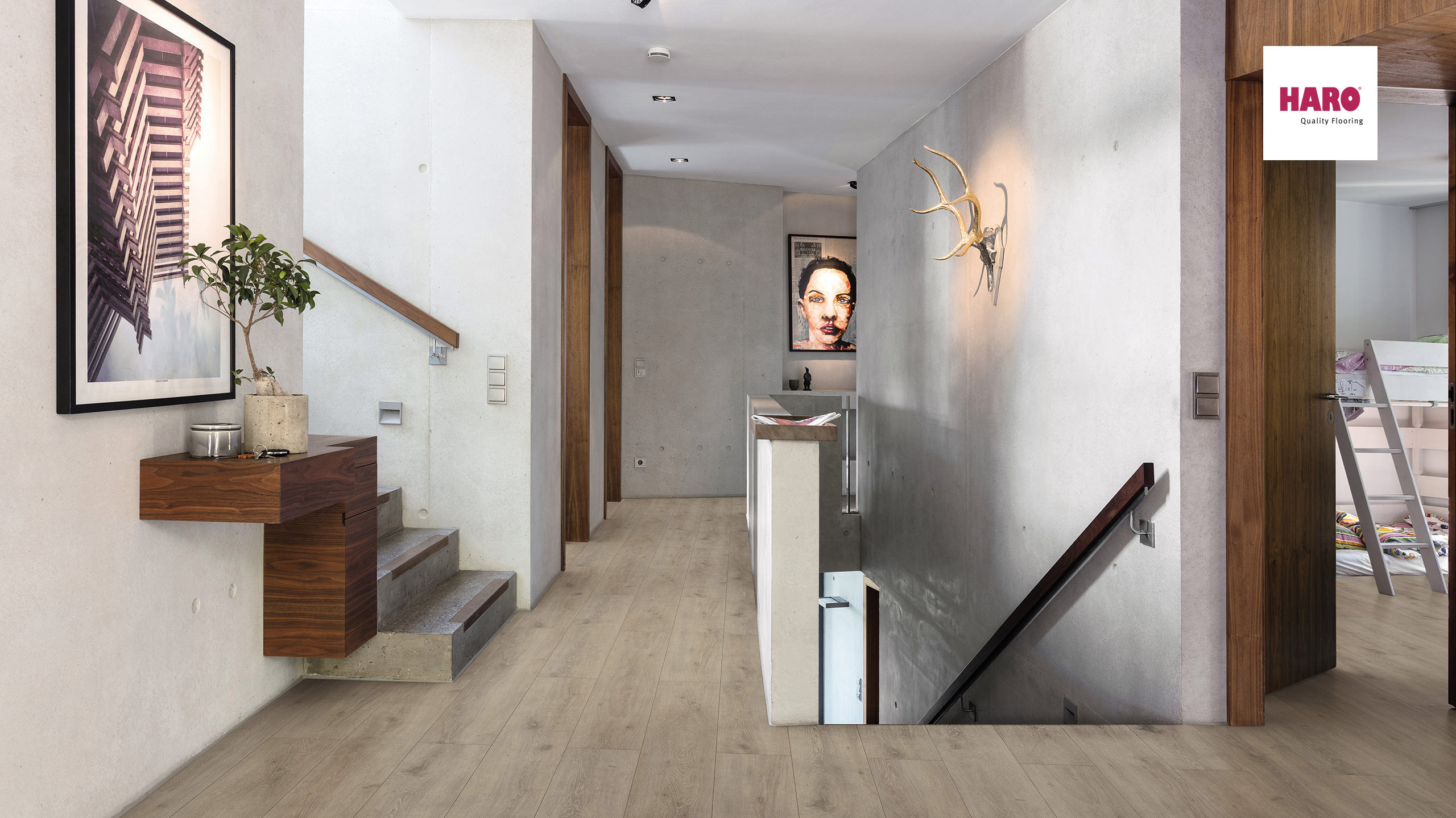 HARO Laminat Eiche Veneto mocca Landhausdiele 4V | Tritty 200 Aqua Gran Via | 2.Wahl-4018427426996