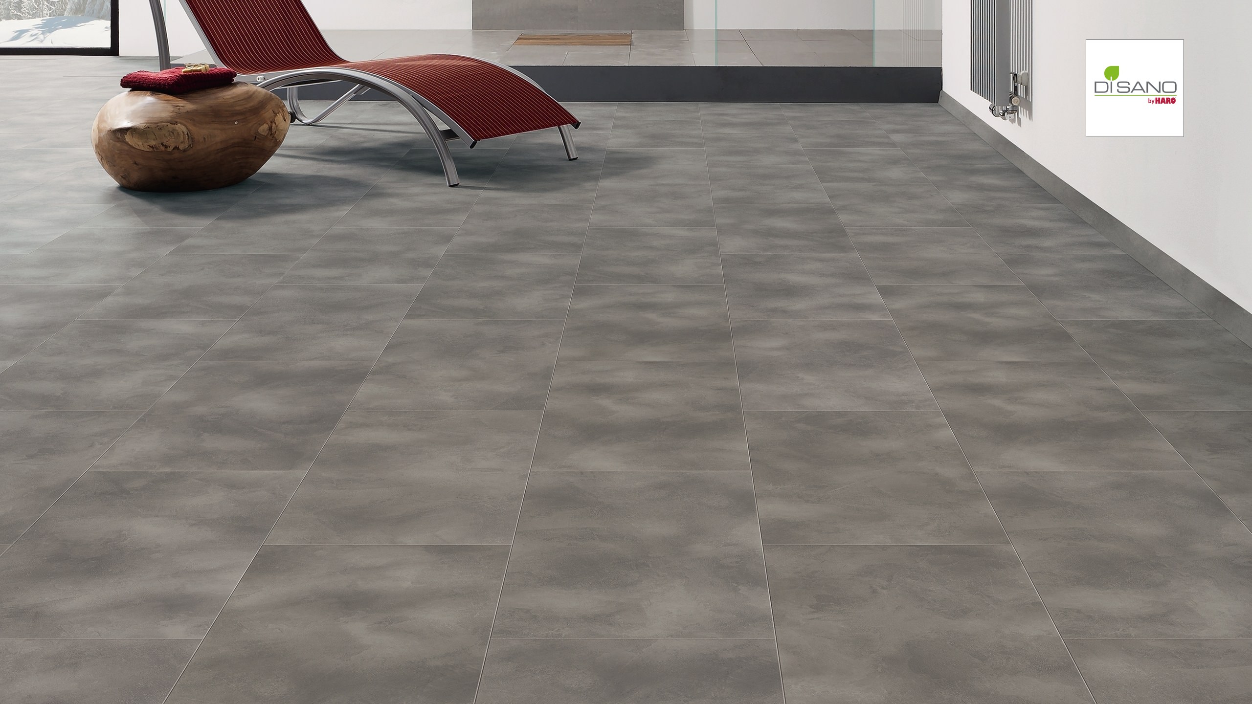 HARO Designboden Piazza 4V Beton grau Steinstruktur | DISANO SmartAqua | 2. Wahl-4018427443238