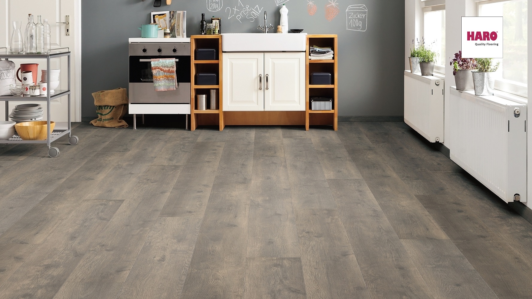 HARO Laminat Eiche Bergamo carbon authentic soft Landhausdiele 4V | Tritty 100 Gran Via | 2.Wahl-4018427448219