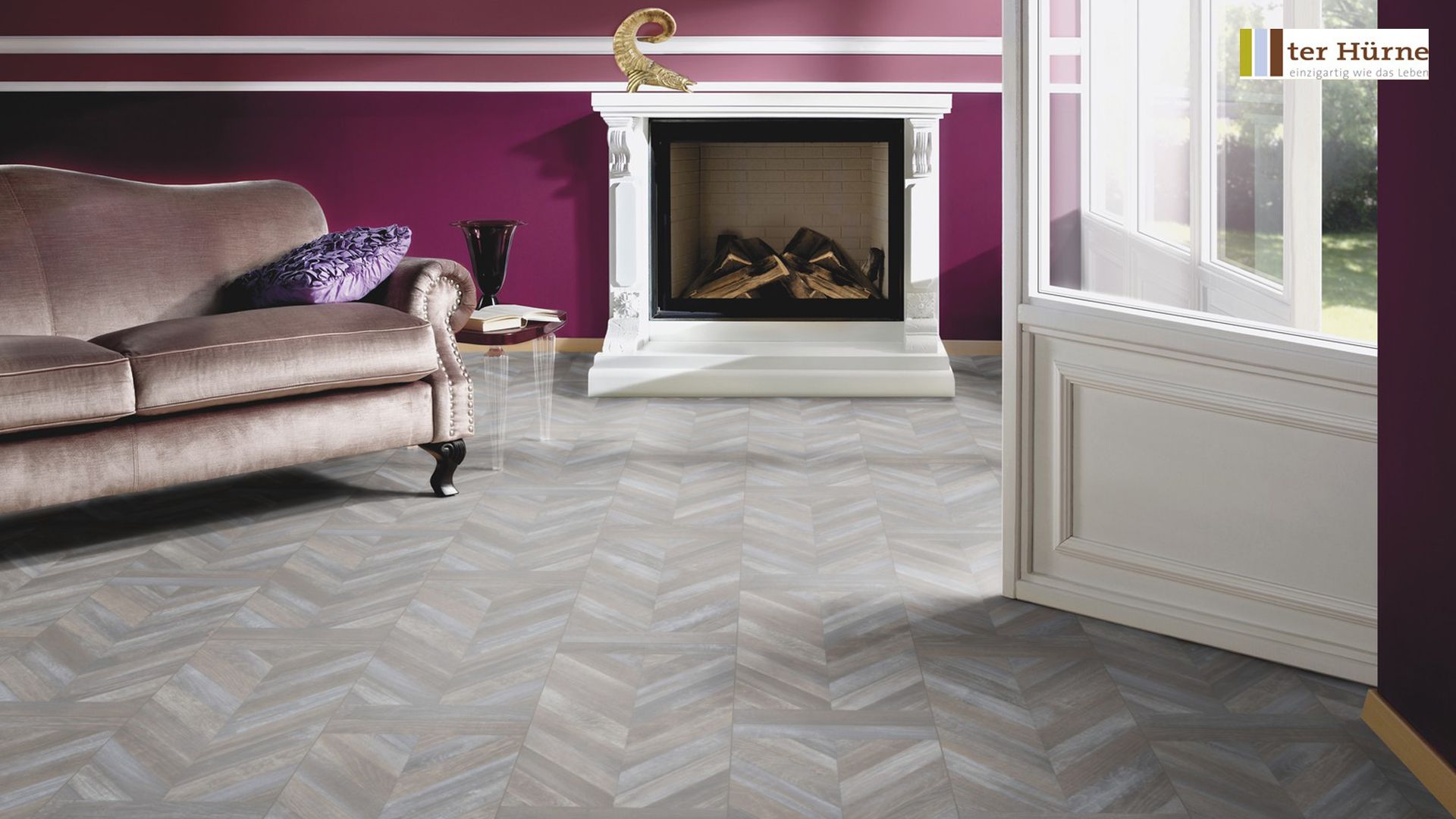 TER HÜRNE Laminat Eiche antik graubraun Fischgrät mit U-Fuge | City Line | 28 m²-4012853120961 guenstig bei bodenverkauf.de kaufen TER HÜRNE Laminat Eiche antik graubraun Fischgrät mit U-Fuge | City Line | 28 m²-4012853120961