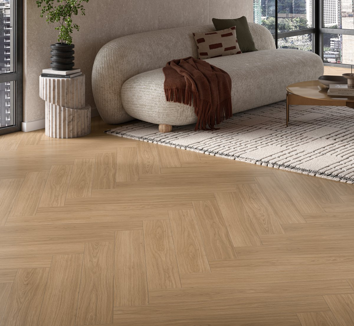 PARADOR Designboden Eiche Artemis karamellbraun Fischgrät Eleganzstruktur 4V | Modular ONE | 17,5 m²-4014809268321