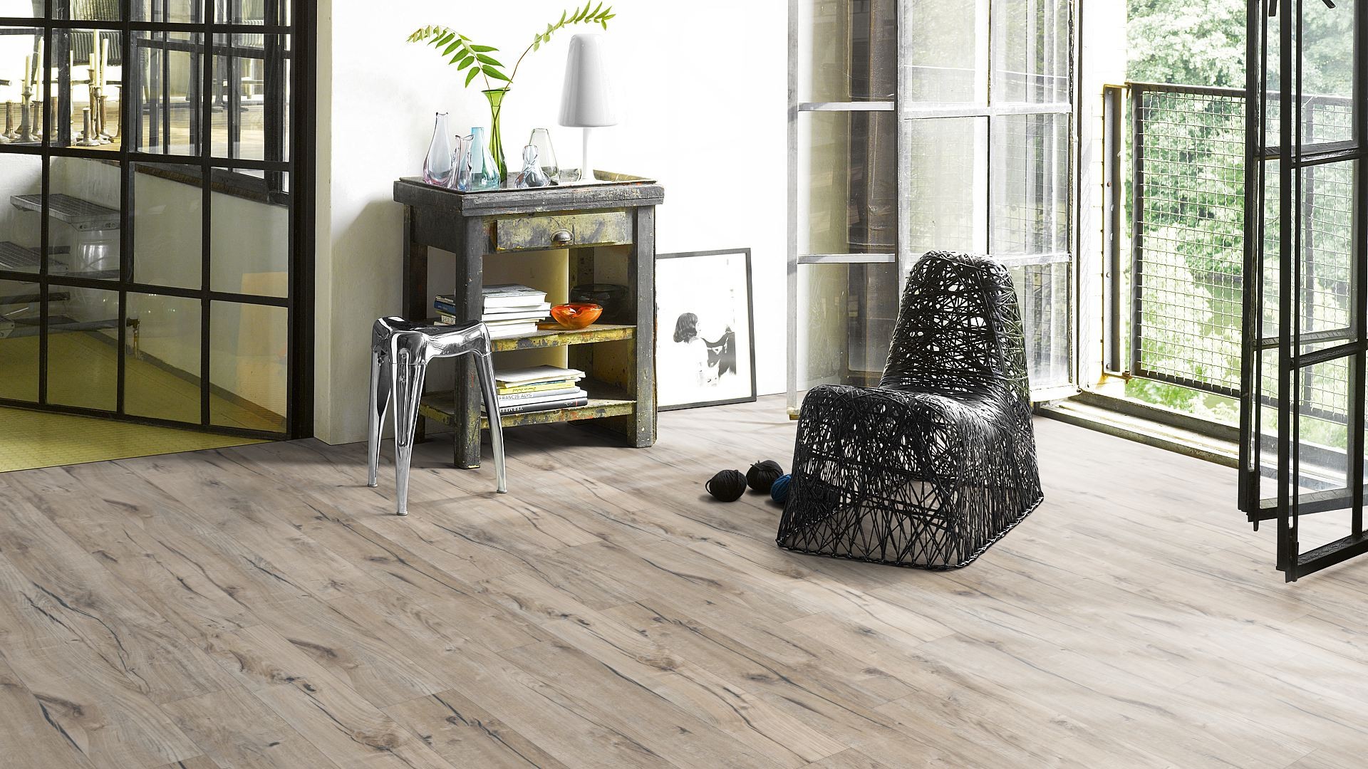 PARADOR Laminat Eiche Century geseift Vinatgestruktur 2-seitige Mini-V-Fuge | Trendtime 1 | 21 m²-4014809150336