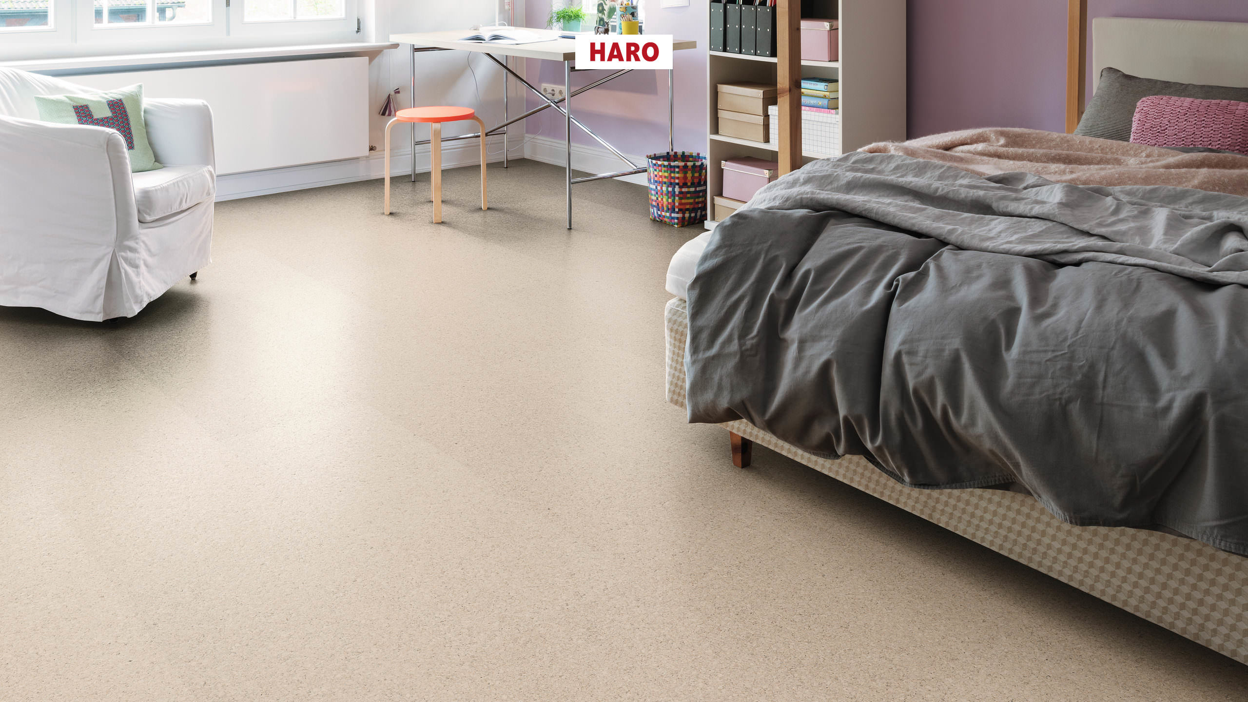 HARO Korkboden Sirio creme permaDur Top Connect | Corkett-4018427459017