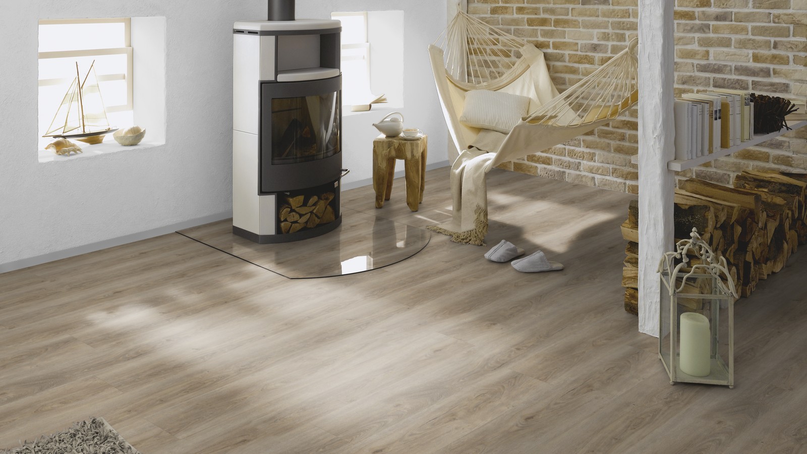 TER HÜRNE Vinylboden Eiche Minsk graubeige Lange Landhausdiele G08 | Bright Choice | 15 m²-4012853110566