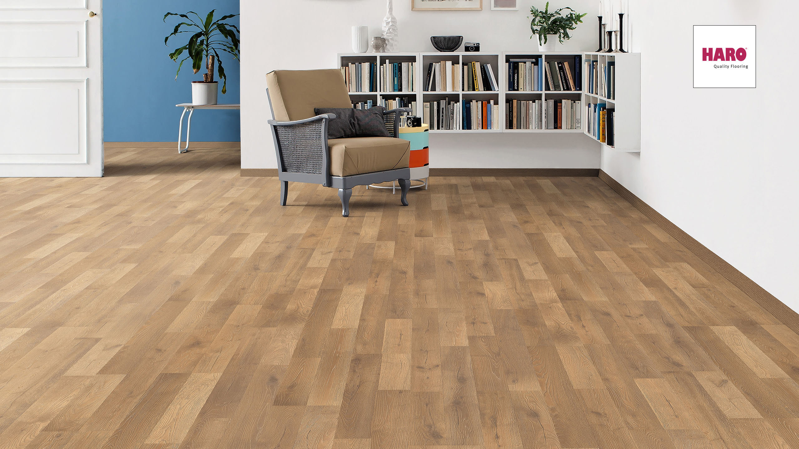 HARO Laminat Eiche Artico cognac authentic 2-Stab | Tritty 100 | 2.Wahl | 26 m²-4018427376963
