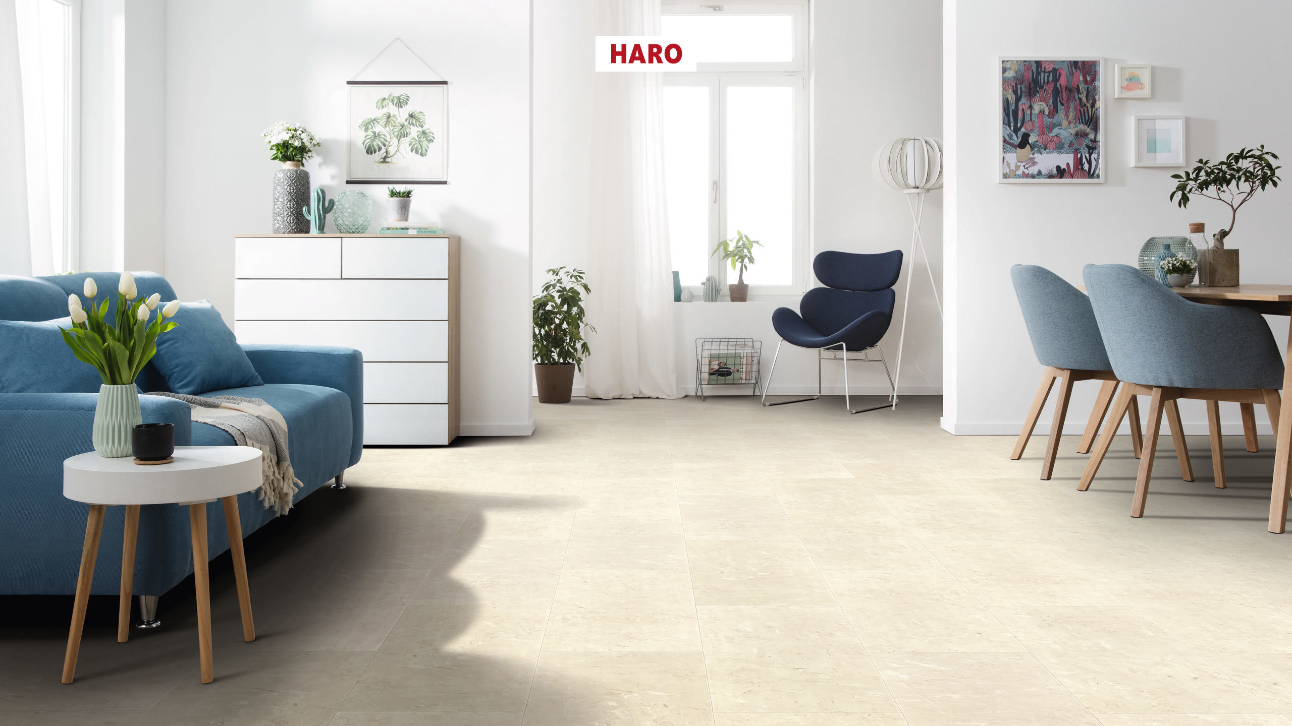 HARO Designboden Piazza 4V Urban white Steinstruktur | DISANO Classic Aqua | 2. Wahl | 29,5 m²-4018427503178