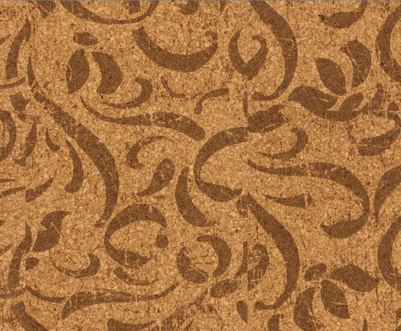 Kork Floral braun auf natur lackiert: 13,0 m²-