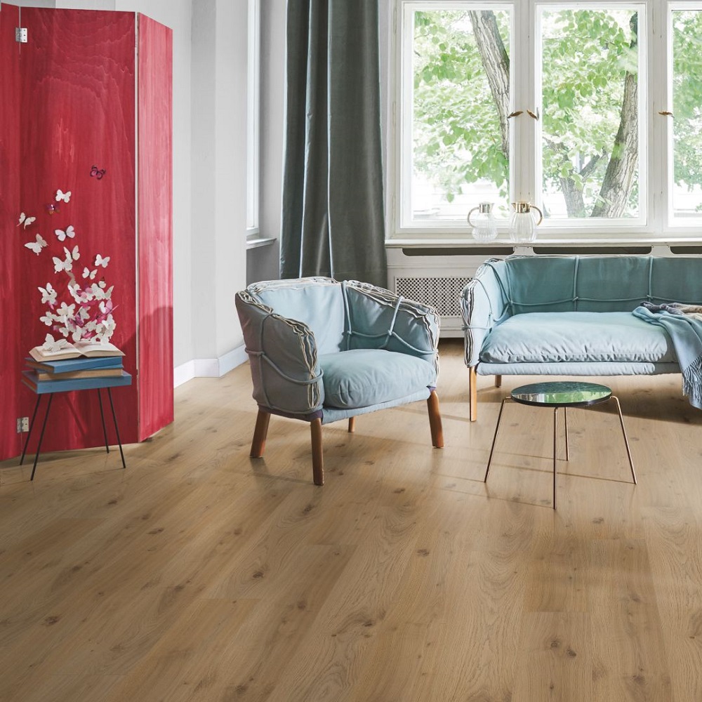 PARADOR Laminat Eiche Tradition natur Eleganzstruktur 4-seitige Mini-V-Fuge | Trendtime 1 | 9,5 m²-4014809183884