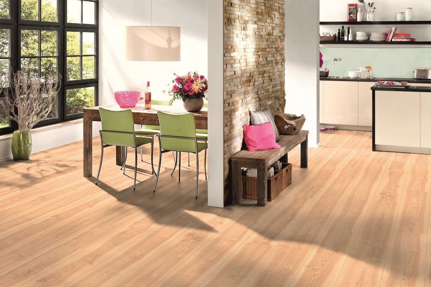 TER HÜRNE Laminat Esche naturbeige Landhausdiele breit 2-seitige V-Fuge | Vitality Line | 12 m²-4012853068461