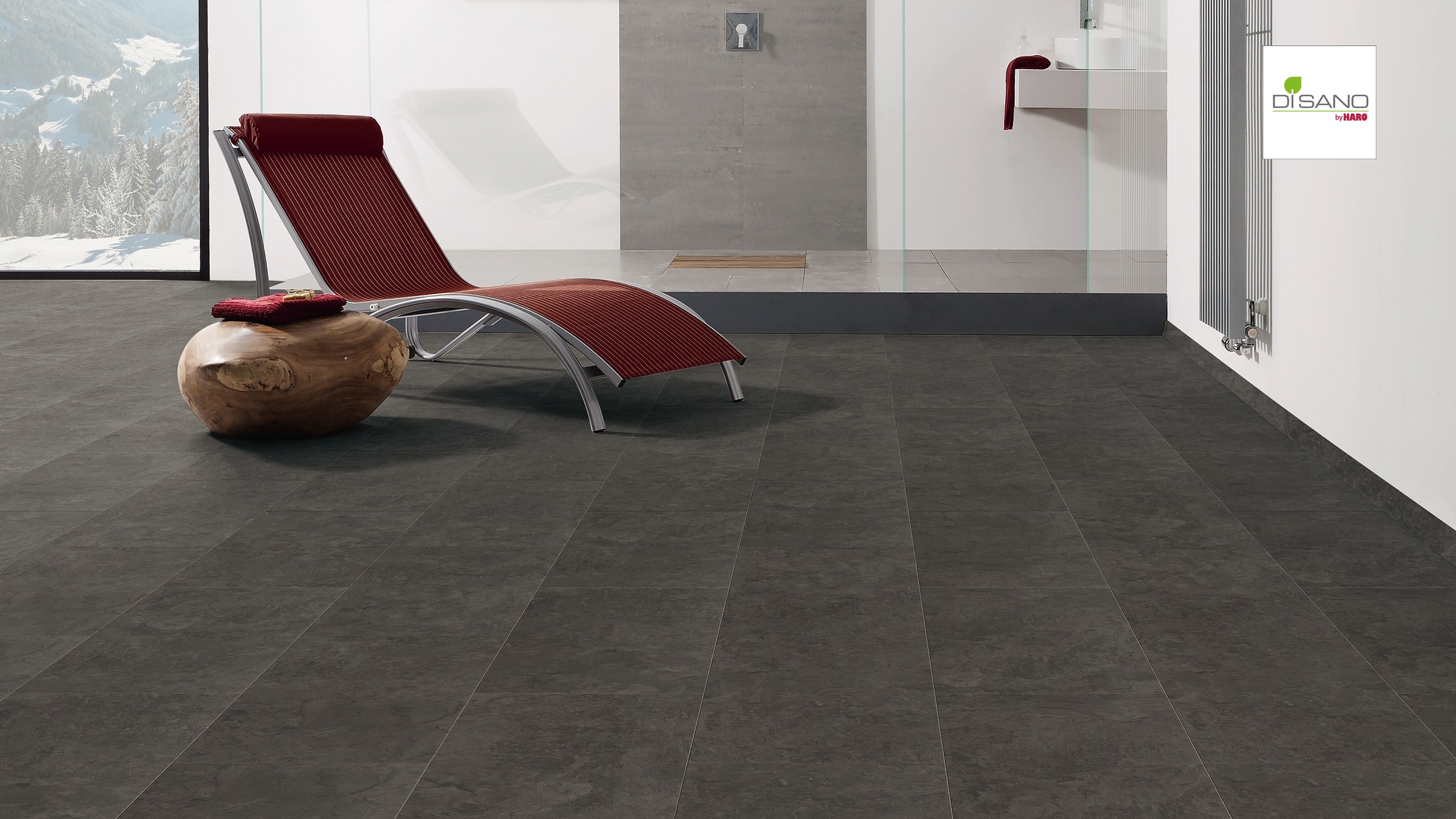 HARO Designboden Piazza 4V Schiefer anthrazit Steinstruktur | DISANO SmartAqua | 2. Wahl-4018427443245