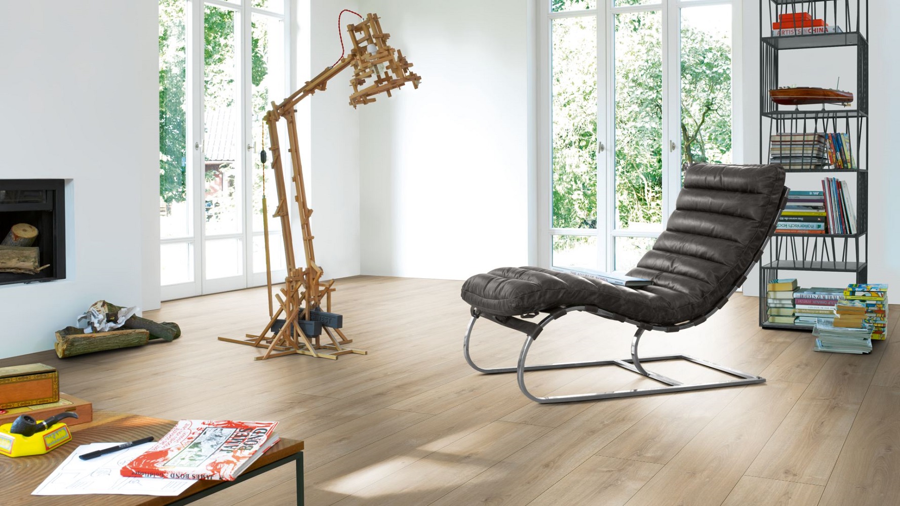 PARADOR Laminat Eiche Nova hell gekälkt Naturstruktur 4-seitige V-Fuge | Trendtime 6 | 15 m²-4014809167969