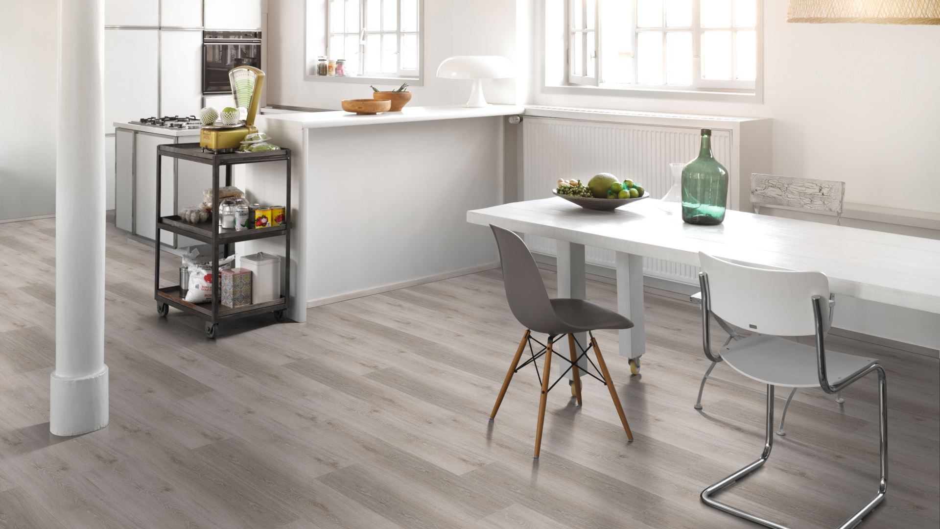 PARADOR Vinylboden Eiche grau geweißt Landhausdiele Gebürstete Struktur | Basic 4.3-4014809170143