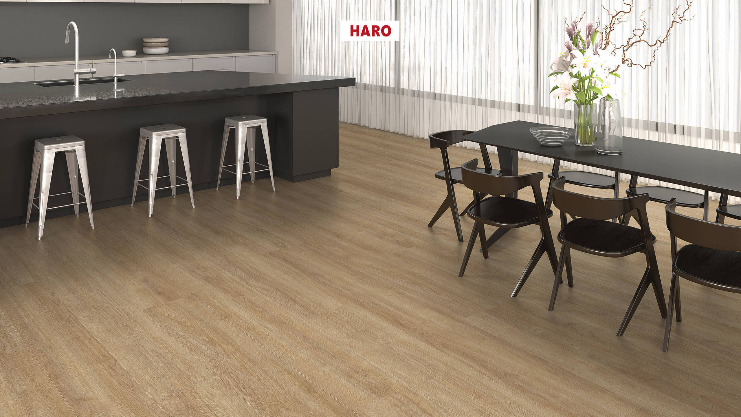 HARO Laminat Eiche Eleganza puro Landhausdiele 4V | Tritty 100 Gran Via Sonderedition | 25 m²-4018427475802