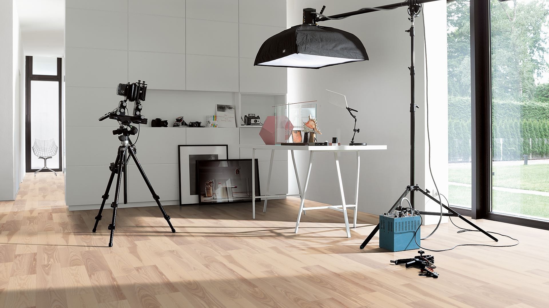 Parkett Esche matt weiss lackversiegelt Landhausdiele | Aktion | 8 m²-4014809149200