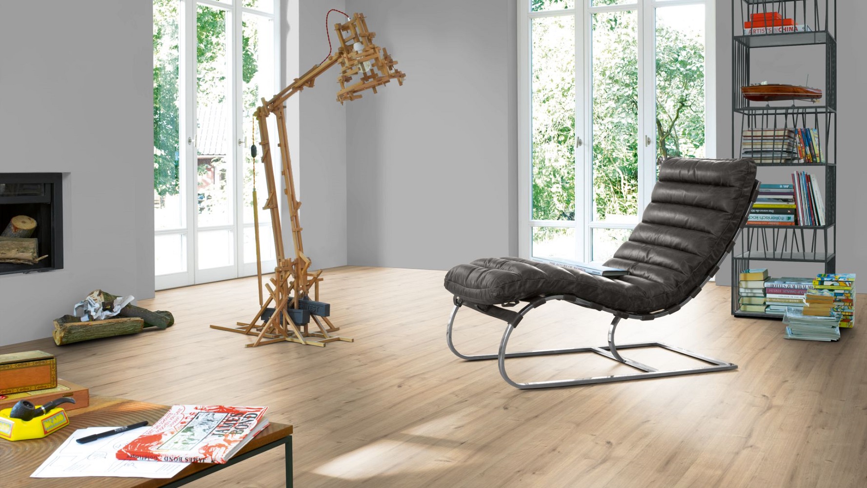 PARADOR Laminat Eiche geschliffen Landhausdiele 4-seitige V-Fuge | Classic 1050 | 2. Wahl-4014809153924