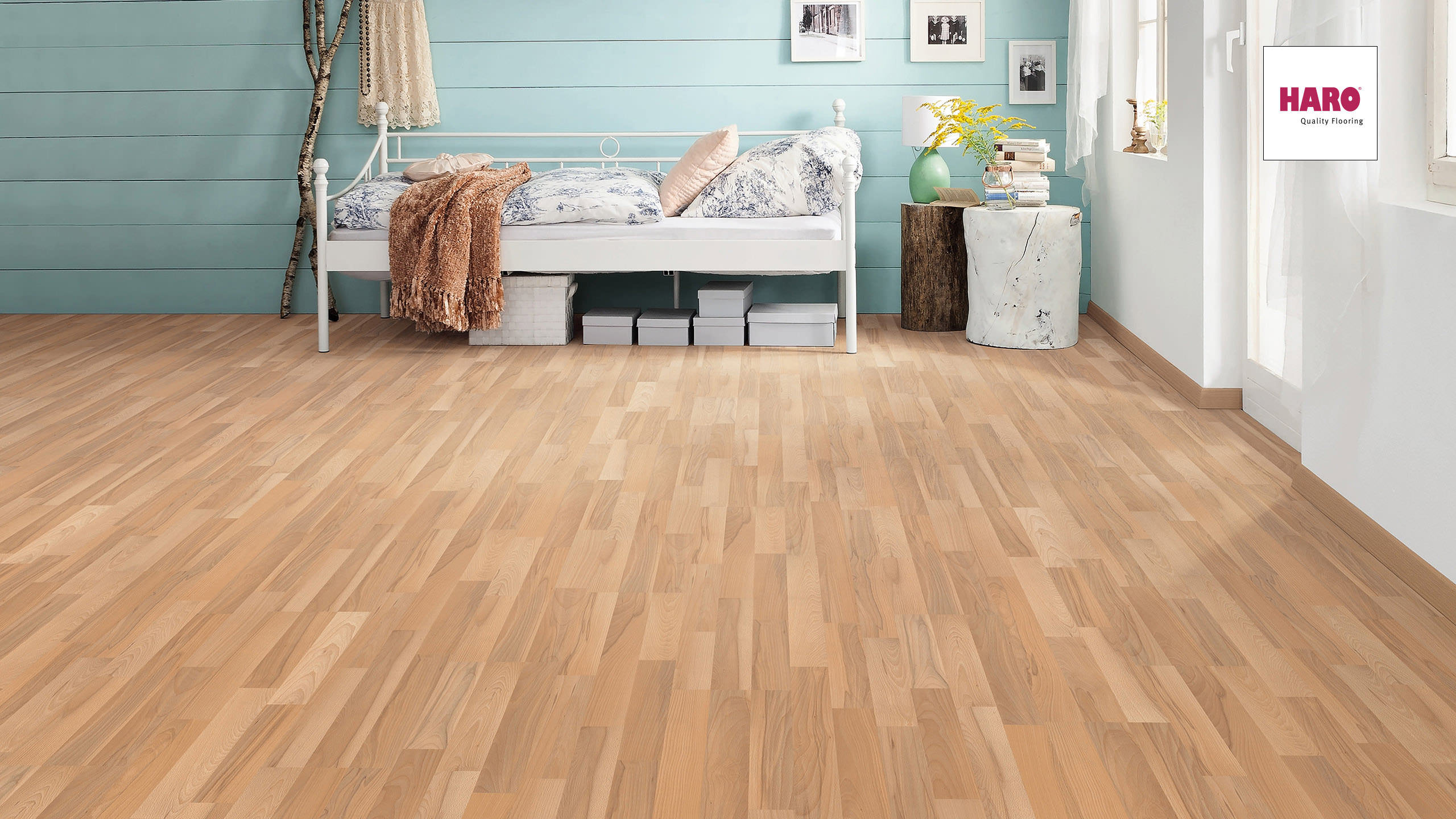 HARO Laminat Kernbuche matt Schiffsboden 3-Stab TC | Tritty 75 | 2.Wahl | 10 m²-4018427310332