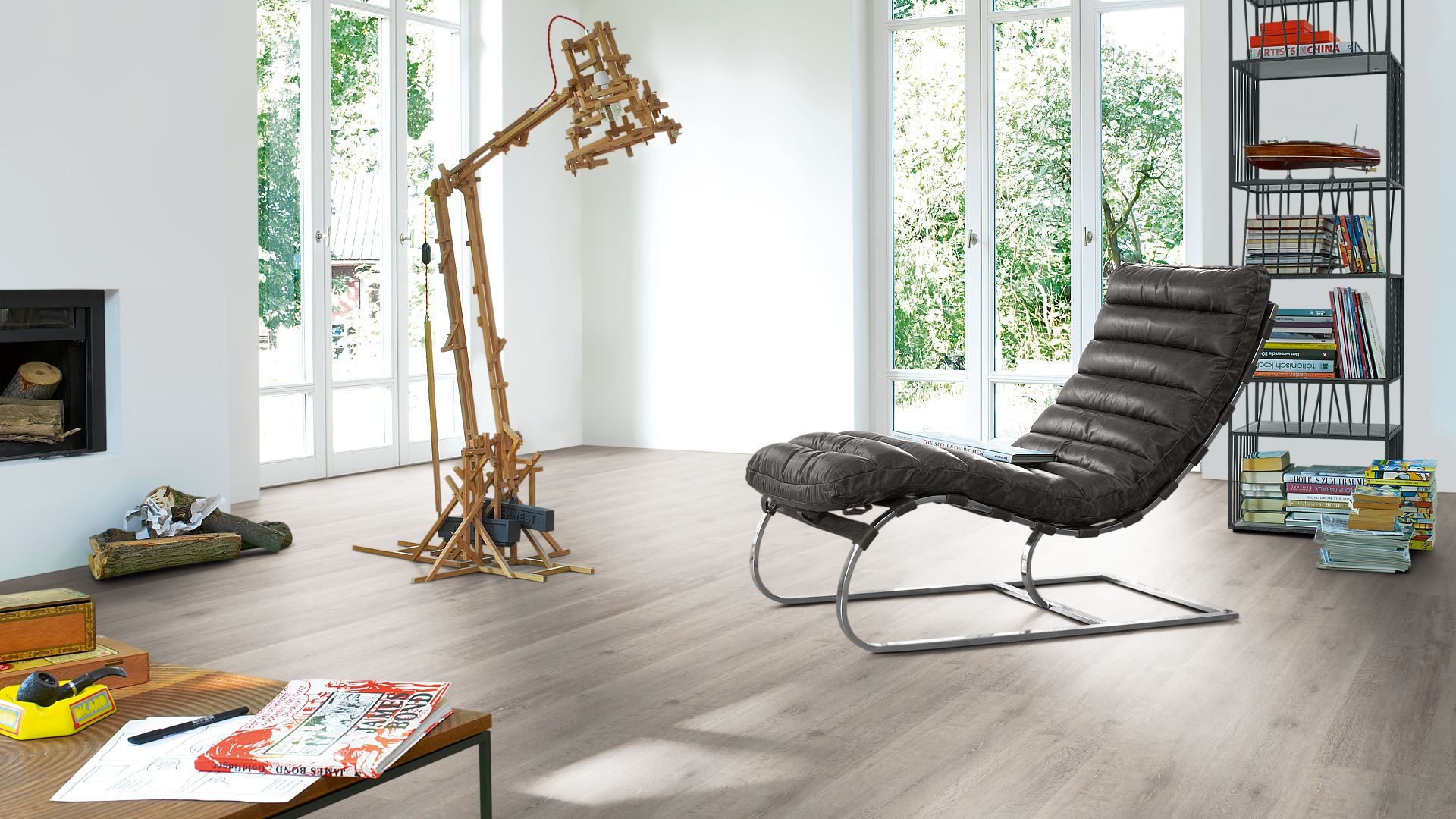 PARADOR Laminat Eiche graphitweiß Landhausdiele 4-seitige V-Fuge | Classic 1050 | 27 m²-4014809161813
