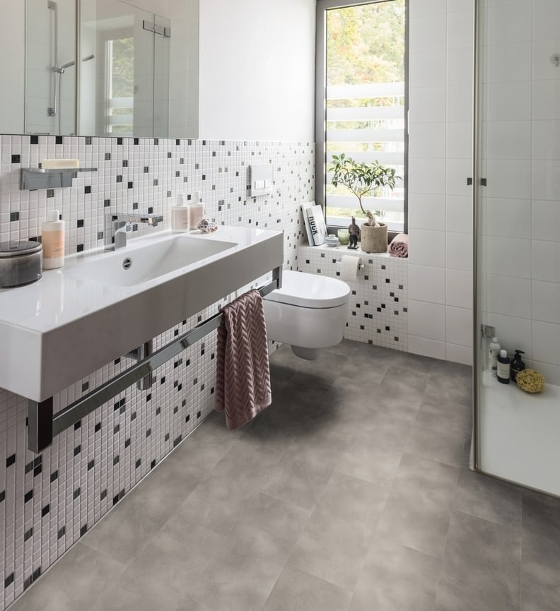 HARO Designboden Piazza 4V Beton grau Steinstruktur | DISANO SmartAqua | 2. Wahl-4018427443238