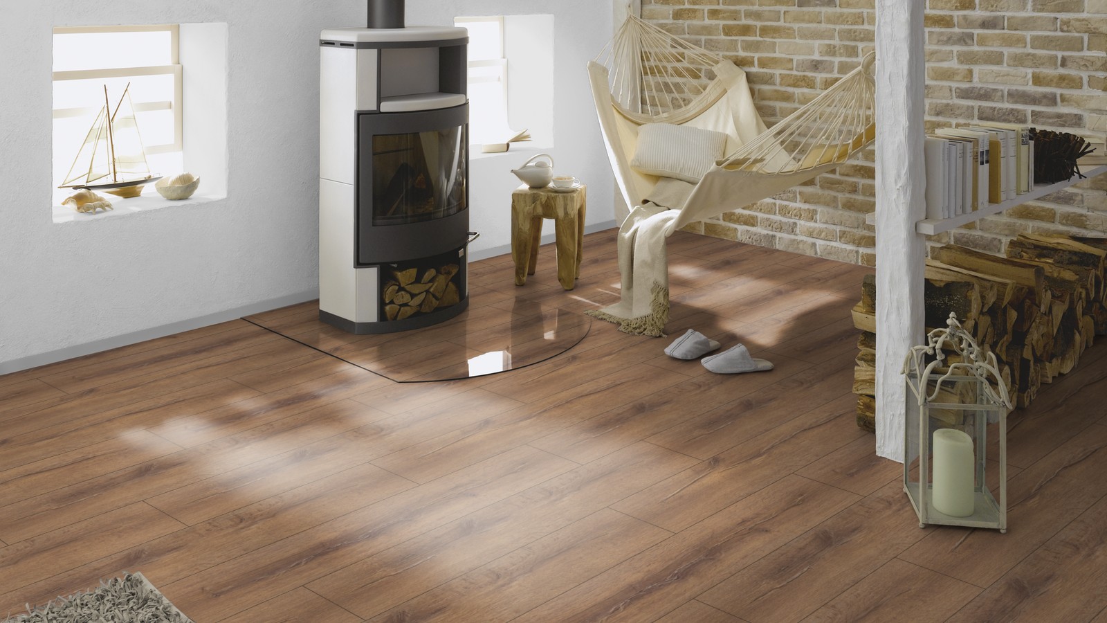 TER HÜRNE Laminat Eiche rustik sepiabraun Landhausdiele 4-seitige V-Fuge | Courage Line | 16 m²-4012853120770