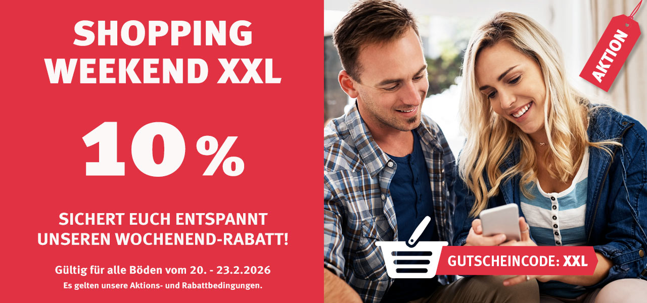 Aktion Shopping Weekend mit 10% Rabatt auf alle Böden