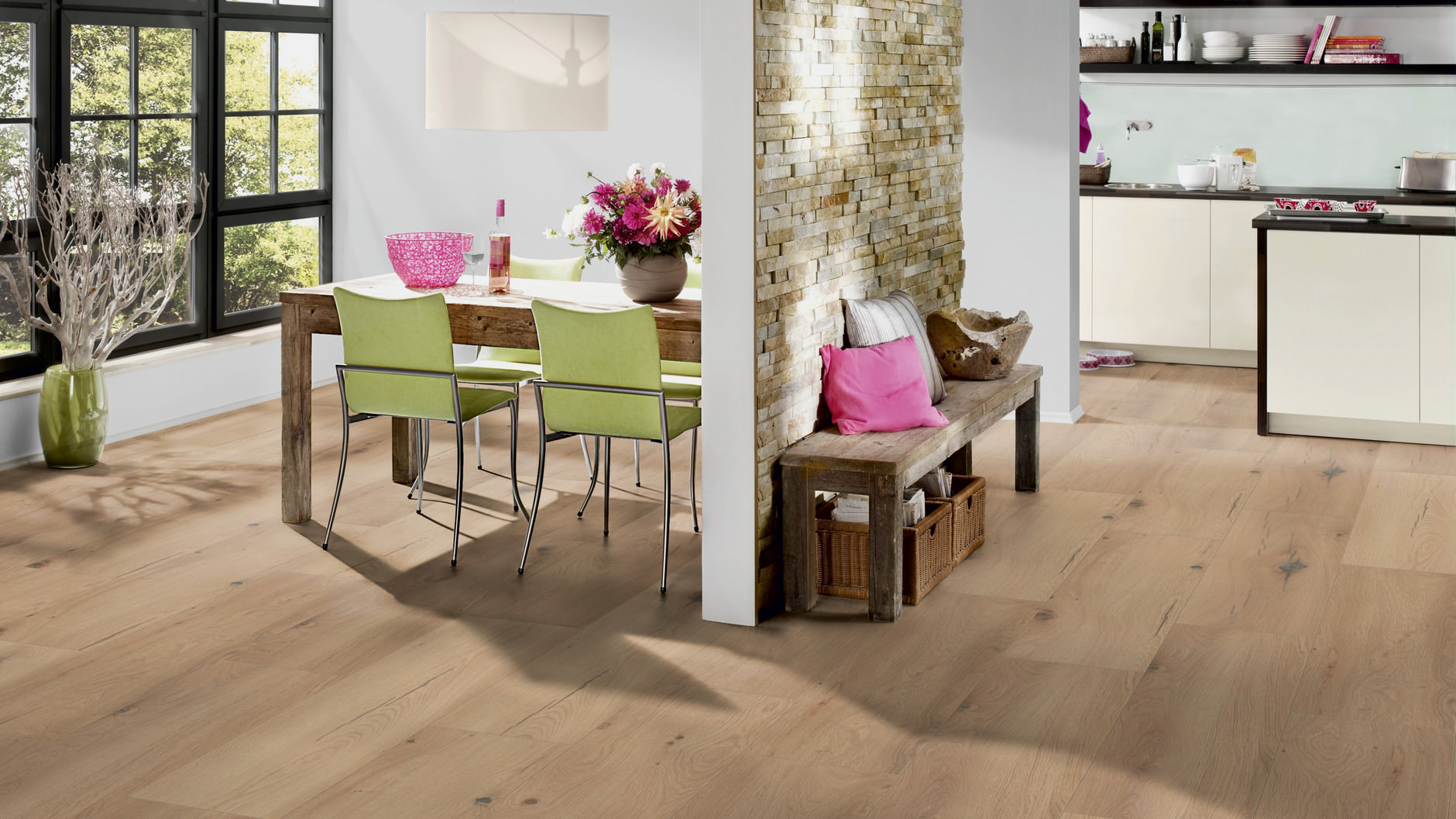 TER HÜRNE Laminat Eiche mandelbeige Schlossdiele 4-seitige V-Fuge G08 | Trend Line | 16 m²-4012853148644