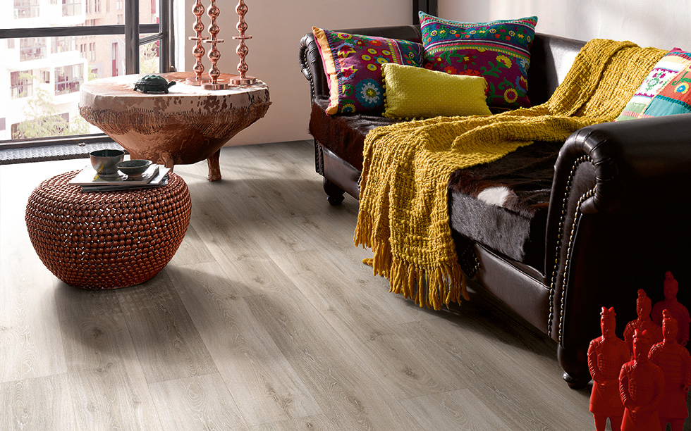 PARADOR Vinylboden Eiche Royal weiß gekälkt Landhausdiele Gebürstete Struktur | Classic 2050-4014809160144