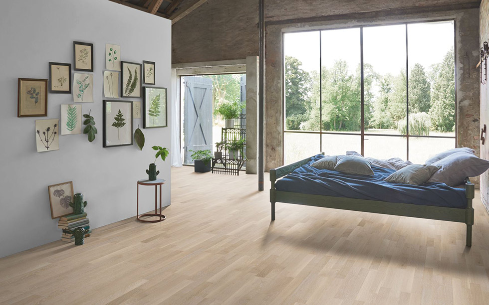 PARADOR Parkett Eiche Schiffsboden 3-Stab lackversiegelt matt weiß Weißpore | Basic 11-5 | 11 m²-4014809178392